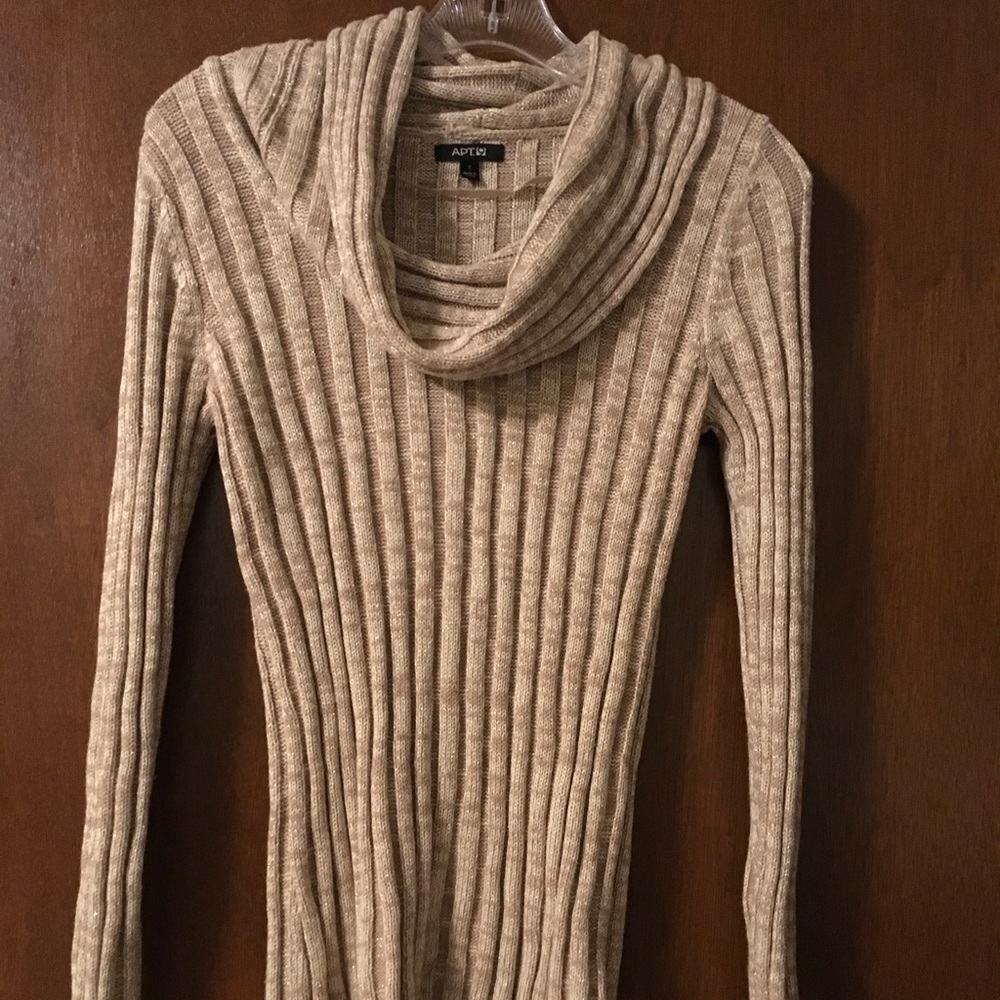 APT 9 cowl neck long sleeved gold Sweater Small - Picture 2 of 4
